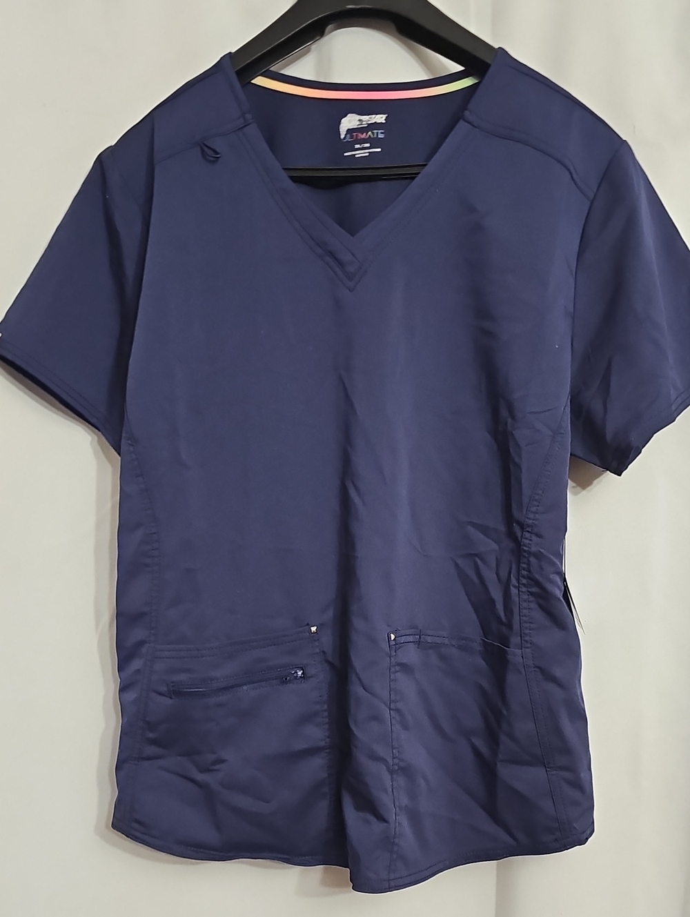 Scrubstar Women's Ultimate Stretch Twill Criss Cross V-Neck Scrub Indigo 2XL New
